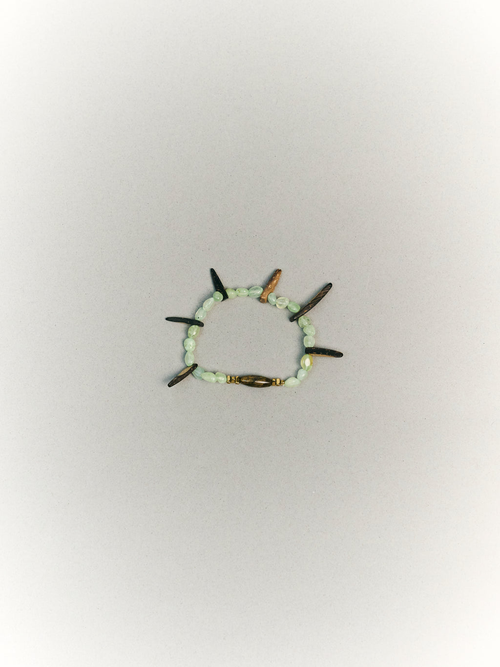 Golden Prehnite Spike Bracelet