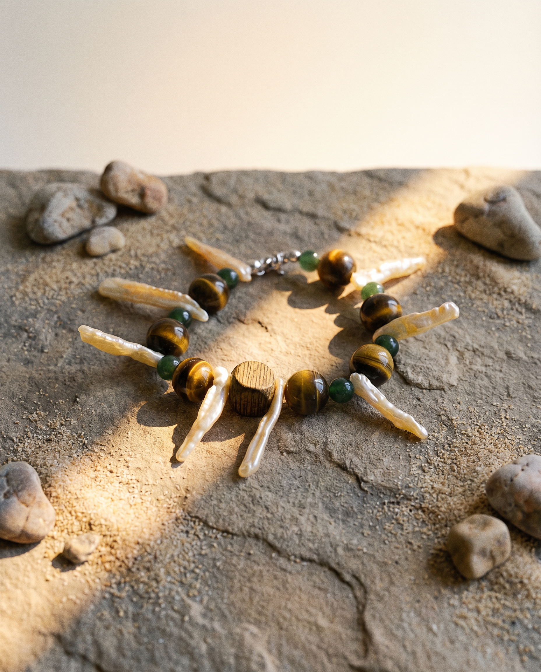 Tiger's Eye & Hetian Jade Smart Bracelet