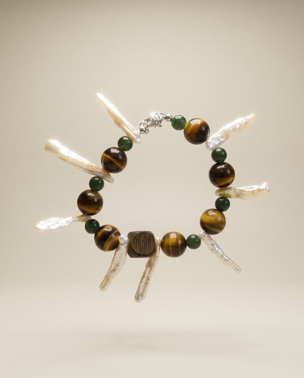 Tiger's Eye & Hetian Jade Smart Bracelet