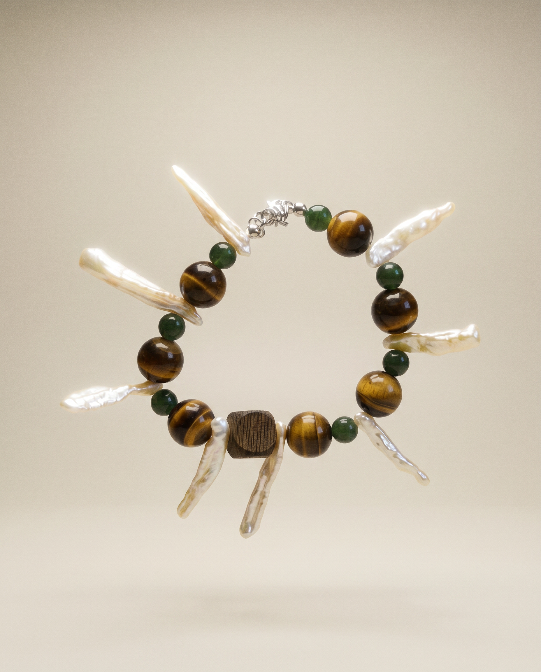 Tiger's Eye & Hetian Jade Smart Bracelet
